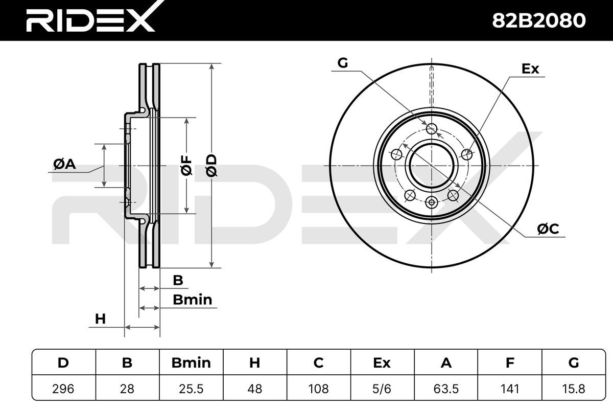 OEM-quality RIDEX 82B2080 Brake rotor