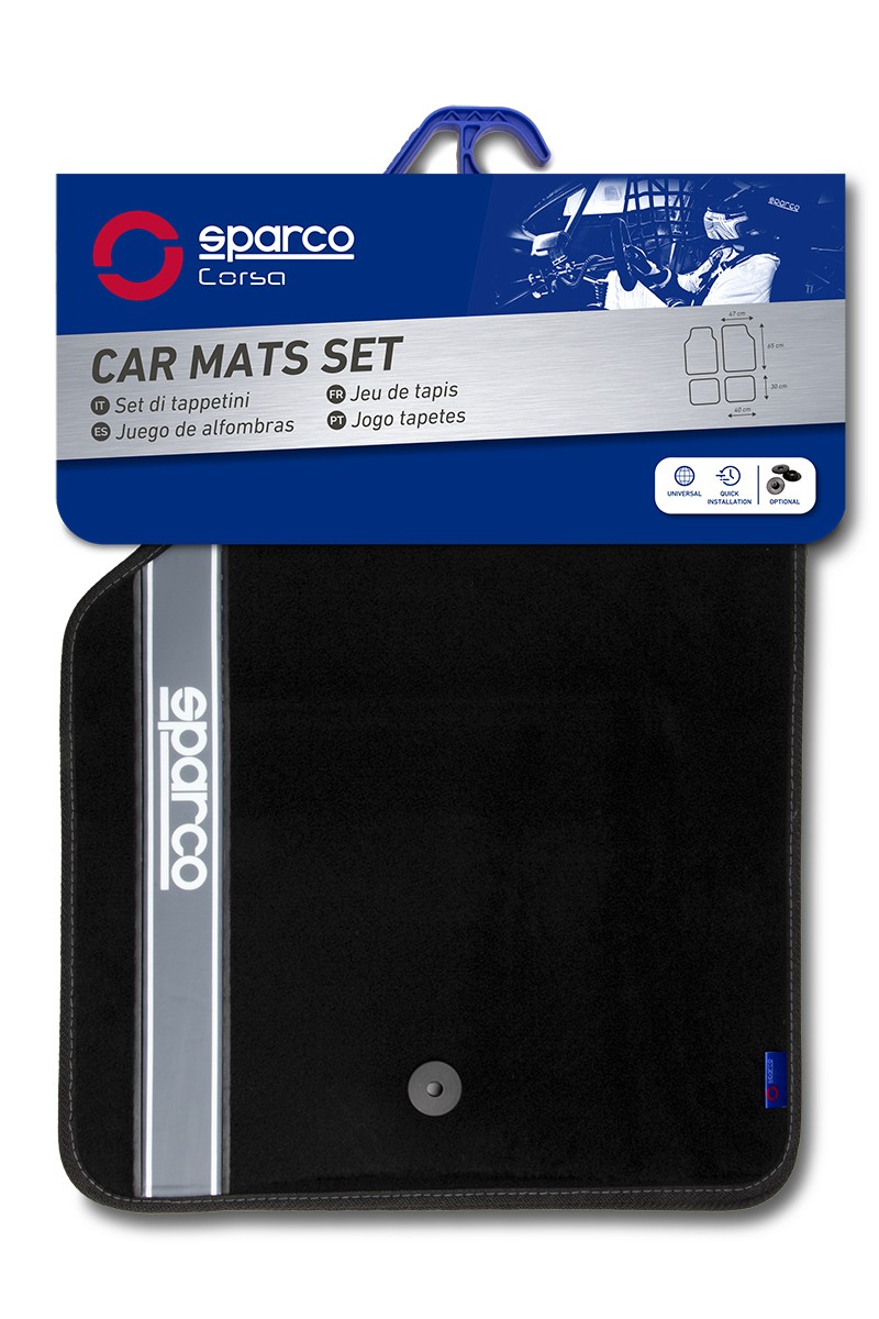 03763BAR SPARCO Tappetini anteriore e posteriore, Quantità: 4, nero, 65x47  / 30x40 ▷ AUTODOC prezzo e recensioni