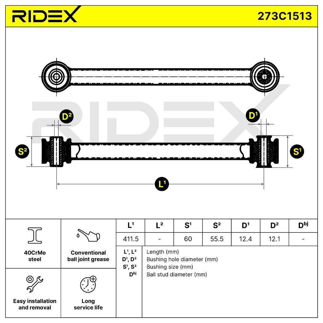 RIDEX Wishbone 273C1513 for JEEP GRAND CHEROKEE, CHEROKEE, COMMANDER