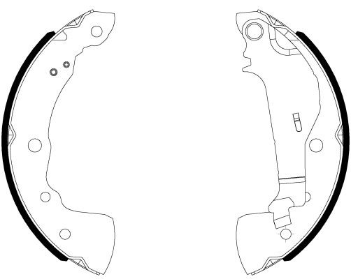 H1851 HELLA 203 x 32 mm, with handbrake lever Width: 32mm Brake Shoes 8DB 355 038-021 buy