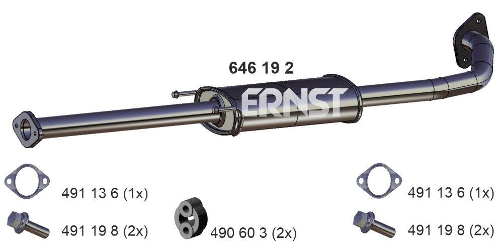 ERNST 646192 Middle silencer HYUNDAI experience and price