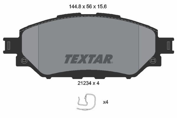 Original TEXTAR 21234 Brake pad kit 2123401 for TOYOTA HILUX Pick-up