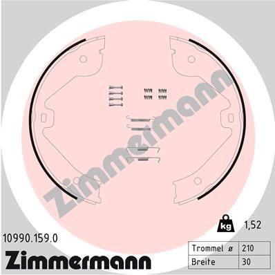 Original 10990.159.0 ZIMMERMANN Handbrake kit OPEL