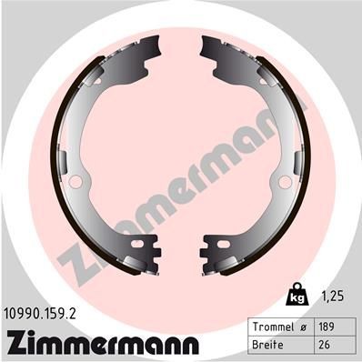 ZIMMERMANN Photo corresponds to scope of supply Width: 26mm Brake shoe set, parking brake 10990.159.2 buy
