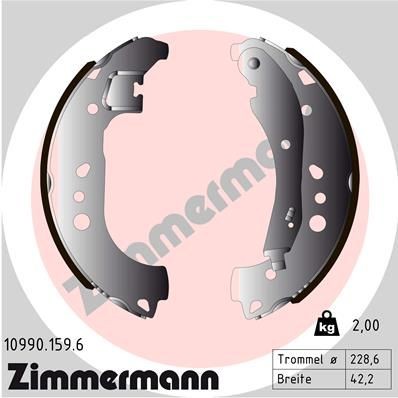 ZIMMERMANN 10990.159.6 Brake shoes AUDI A1 2018 price