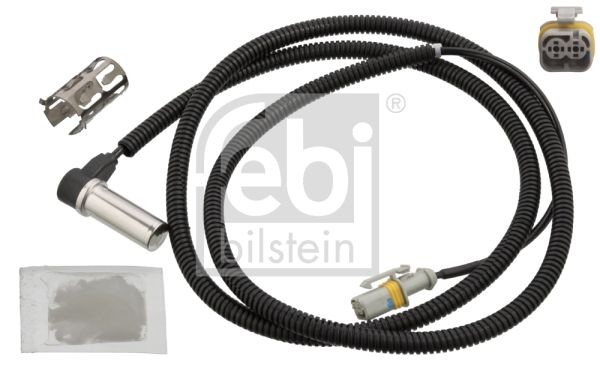 FEBI BILSTEIN 107659 ABS sensor Front Axle Left, with sleeve, with grease, 1800 Ohm, 1470mm