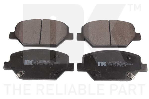 NK not prepared for wear indicator, with anti-squeak plate, without accessories Height 1: 64,1mm, Width 1: 141,9mm, Thickness 1: 16,8mm Brake pads 223662 buy