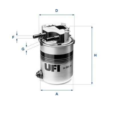 Renault KADJAR Inline fuel filter 14769318 UFI 24.095.04 online buy