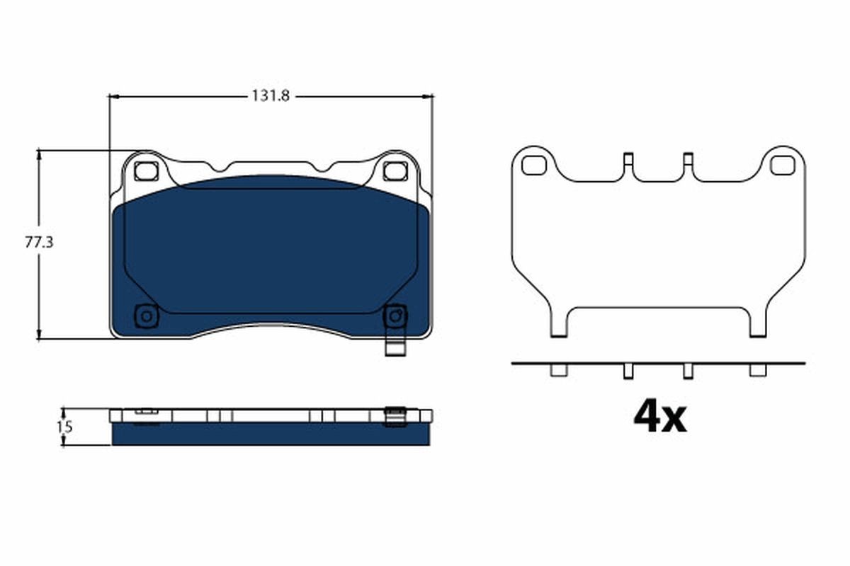 TRW GDB2198BTE Brake pad set with acoustic wear warning, with accessories