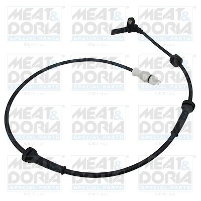 MEAT & DORIA 901005 ABS sensor Front Axle Right, Hall Sensor, 2-pin connector, 730mm, 775mm, 38mm, white, round