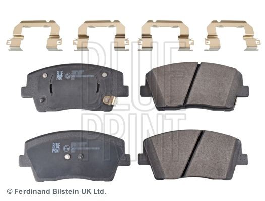 BLUE PRINT ADG042190 Brake pad set Front Axle, with acoustic wear warning, with anti-squeak plate, with fastening material