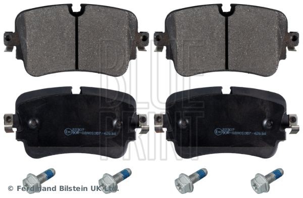 BLUE PRINT ADV184271 Brake pad set Rear Axle, prepared for wear indicator, with screw set