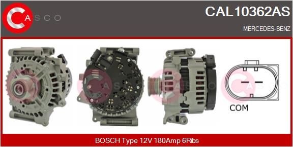 CAL10362AS CASCO Generator MERCEDES-BENZ 12V, 180A, M8, CPA0149, with integrated regulator