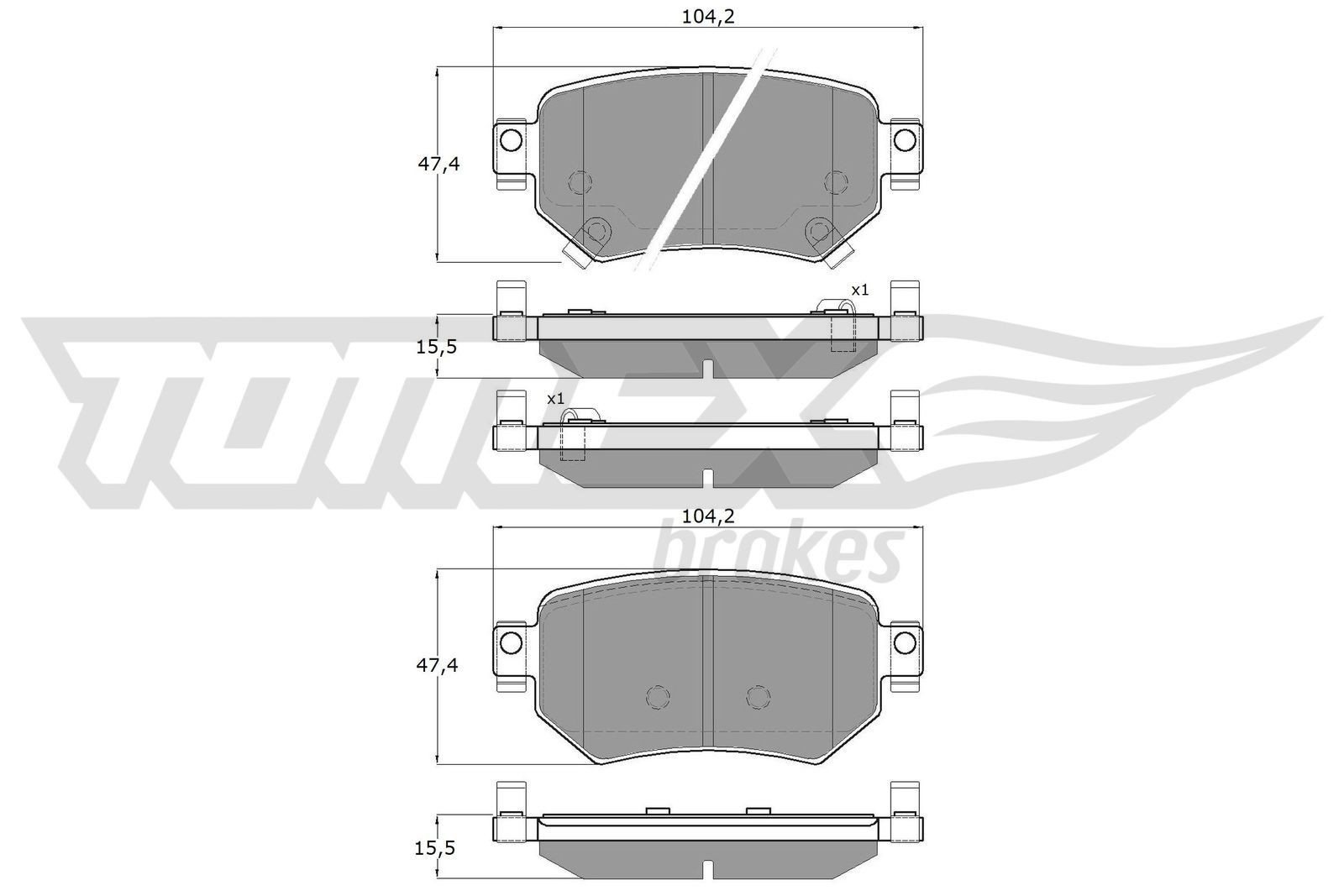 TOMEX brakes TX 18-70 Brake pad set Rear Axle, with acoustic wear warning