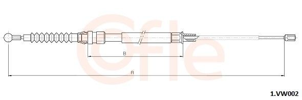 Original COFLE 92.1.VK002 Brake cable 1.VK002 for AUDI A3
