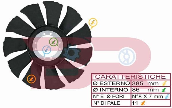 BOTTO RICAMBI BRAC4647 Fan Wheel, engine cooling 5 0402 4647