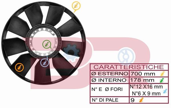 BOTTO RICAMBI BRAC6023 Fan Wheel, engine cooling 5 0402 6023