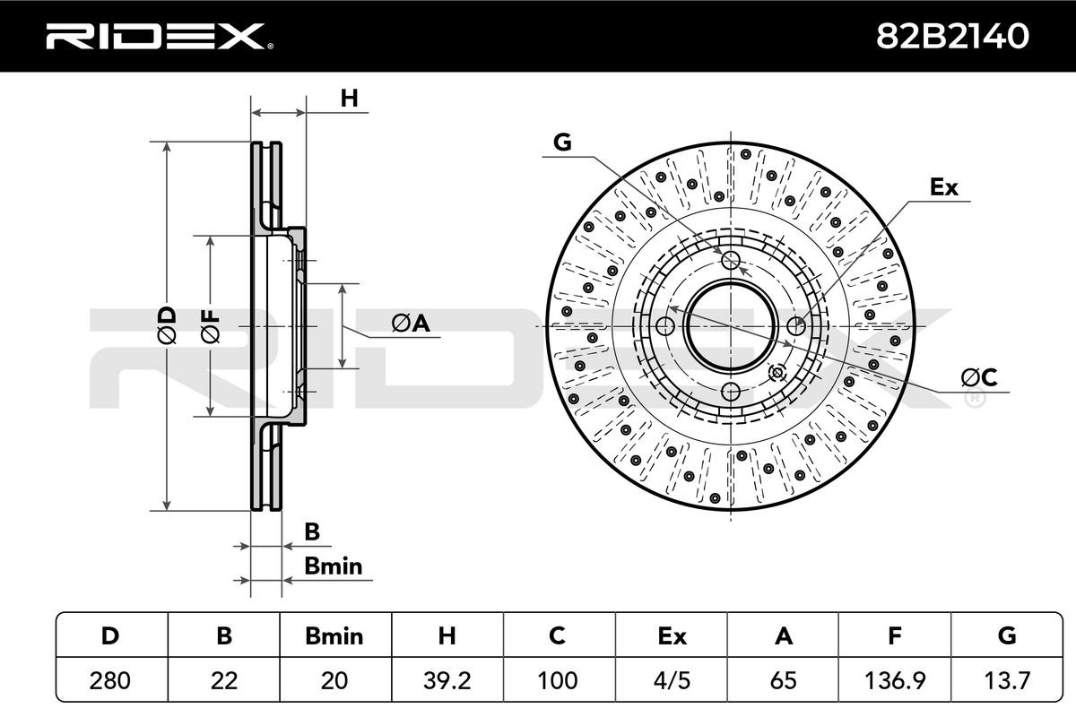 OEM-quality RIDEX 82B2140 Brake rotor