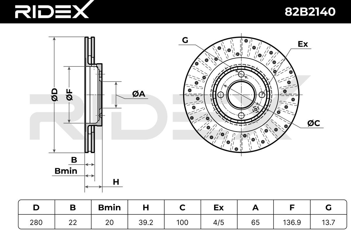 RIDEX Brake discs 82B2140 buy online