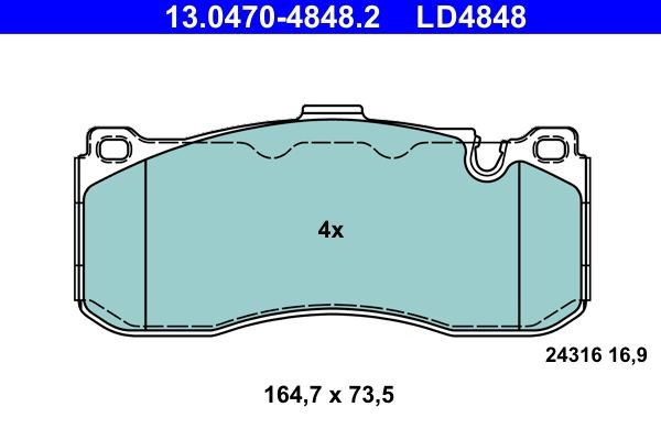 ATE Brake pad kit 13.0470-4848.2 for BMW 1 Series, 3 Series