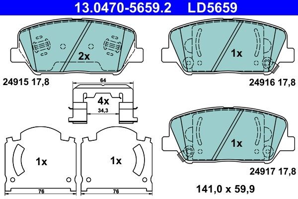 ATE Brake pad kit 13.0470-5659.2