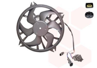VAN WEZEL 0962747 Fan, radiator without radiator fan shroud, with load resistor, with integrated relay, with electric motor
