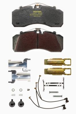 TEXTAR 2927804 Brake pad set incl. wear warning contact, with accessories