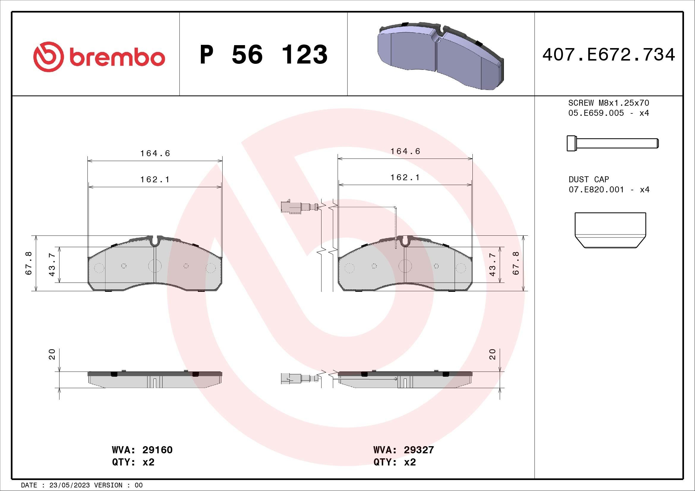 BREMBO P 56 123 Bremsbeläge für NISSAN NT500 LKW in Original Qualität
