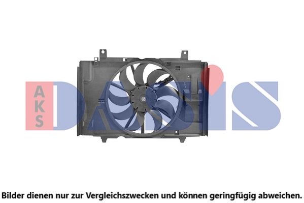 AKS DASIS 078102N Fan, radiator Ø: 380 mm, 12V, 128W, with radiator fan shroud