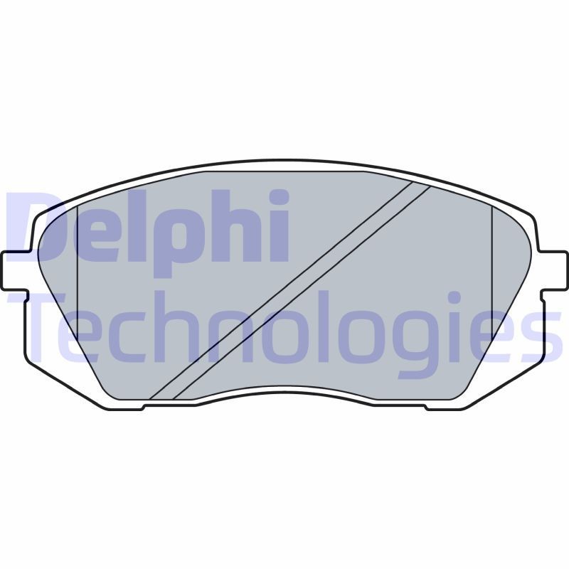 LP3535 DELPHI Brake pad set KIA with acoustic wear warning, with anti-squeak plate, without accessories
