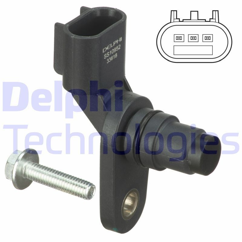 DELPHI Number of pins: 3-pin connector Sensor, camshaft position SS10952 buy