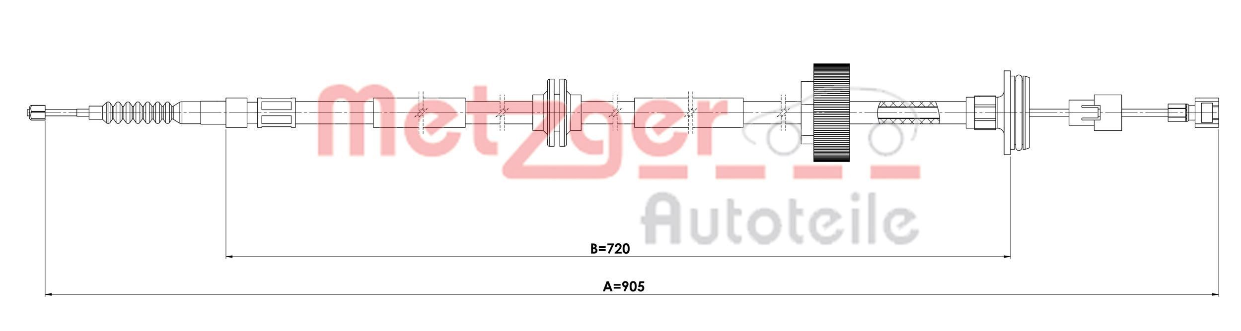 original BMW X5 E70 Brake cable METZGER 1E.BW007