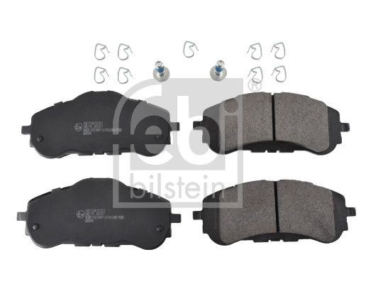 FEBI BILSTEIN 116241 Brake pad set Front Axle, with fastening material, with attachment material