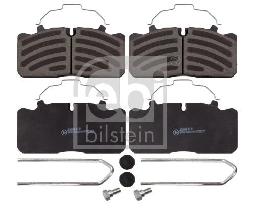 FEBI BILSTEIN 16564 Brake pad set Rear Axle, Front Axle, prepared for wear indicator, with attachment material