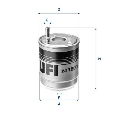 UFI 24.160.00 Fuel filter Filter Insert, 9,8mm