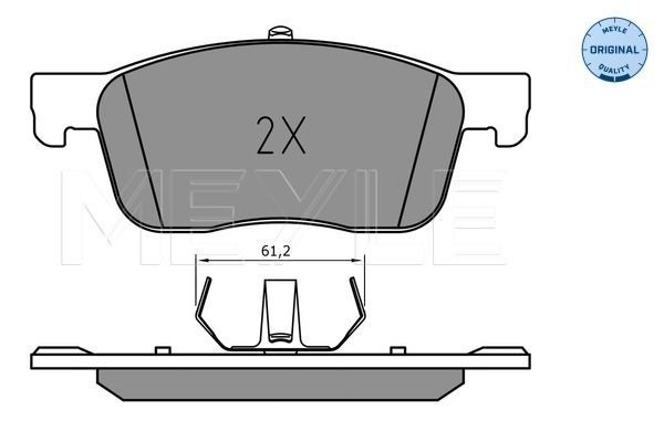 MEYLE 025 225 9417 Brake pad set Front Axle, not prepared for wear indicator, with anti-squeak plate