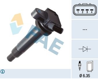 FAE 80424 Ignition coil 1338-78
