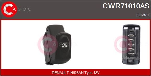 CWR71010AS CASCO Electric window switch RENAULT Passenger Side, Driver side