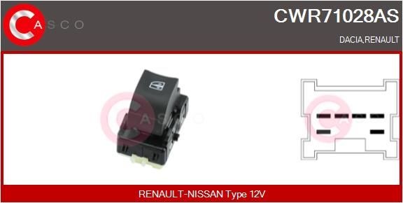 CASCO CWR71028AS Window switch RENAULT TALISMAN 2015 in original quality