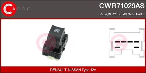 CASCO CWR71029AS Window switch RENAULT KANGOO in original quality