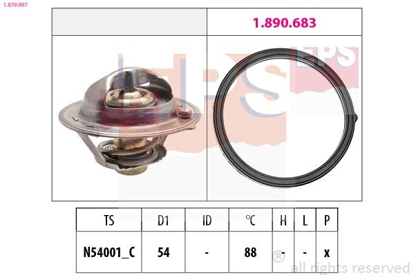 EPS 1.879.997 Engine thermostat Opening Temperature: 88°C, 54mm