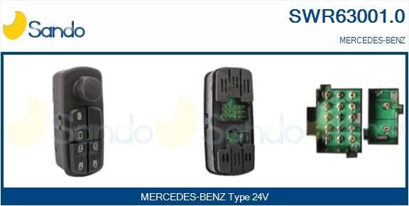 SANDO SWR63001.0 Fensterheberschalter für MERCEDES-BENZ ACTROS LKW in Original Qualität