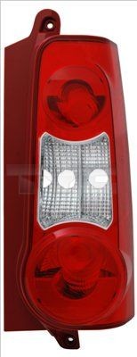 Rear light TYC Right, red, without bulb holder - 11-11381-01-2