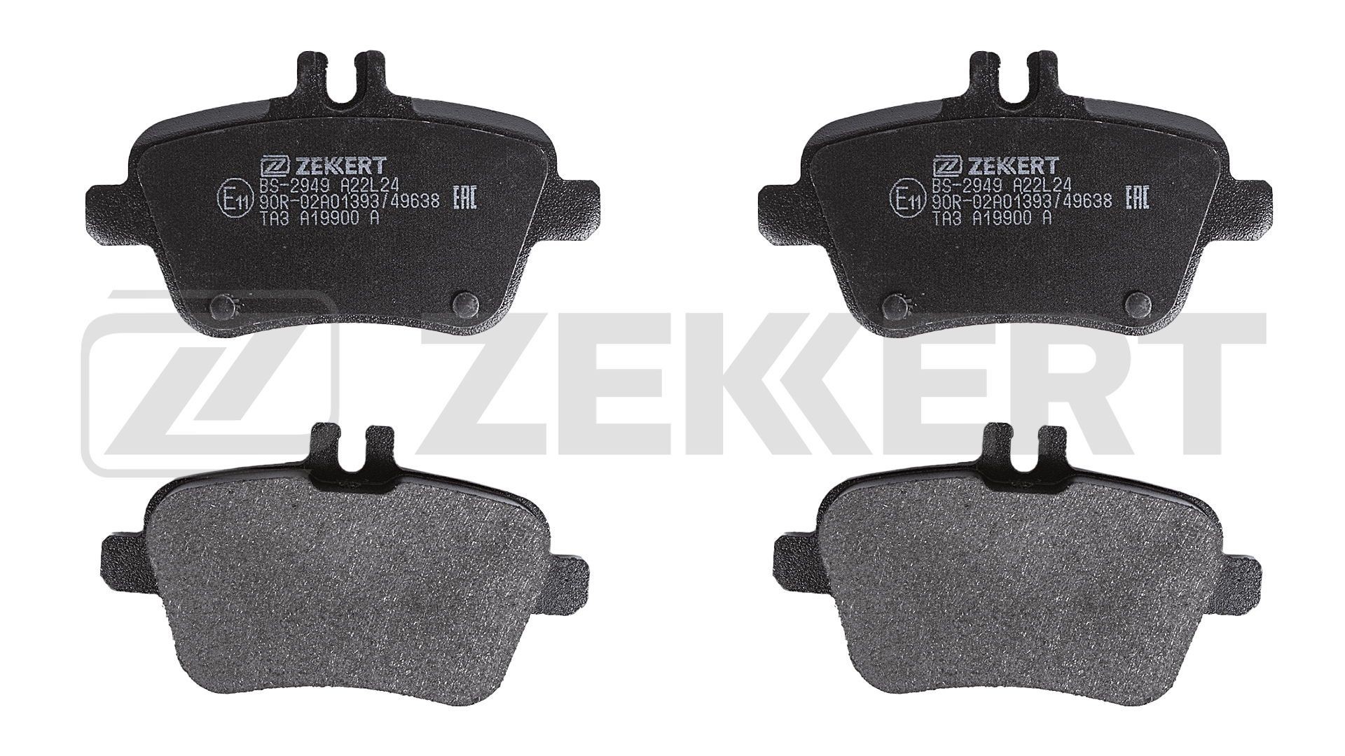 Disc brake pads ZEKKERT Rear Axle, prepared for wear indicator, with brake caliper screws - BS-2949