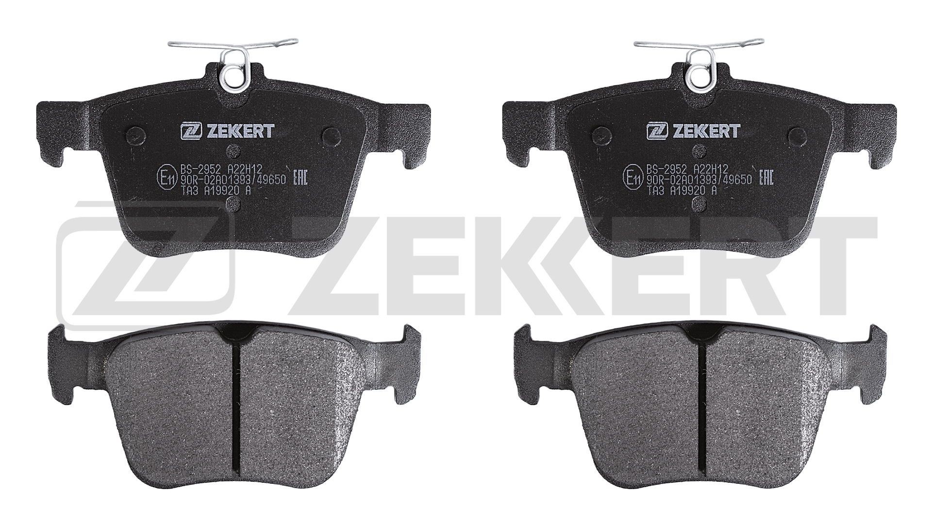 Brake pad kit ZEKKERT Rear Axle, not prepared for wear indicator - BS-2952