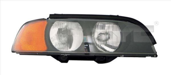 20-0379-05-2 TYC Headlight BMW Right, HB3, H7, yellow, with electric motor, with bulb holder