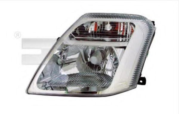 Headlight assembly TYC Left, H4, with bulb holder, with electric motor - 20-0414-05-2