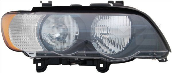 TYC 20-0499-15-2 Headlight Right, H7, HB3, white, for right-hand traffic, with electric motor