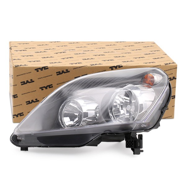 TYC 20-0726-05-2 Headlight Left, H7, H1, for right-hand traffic, with electric motor