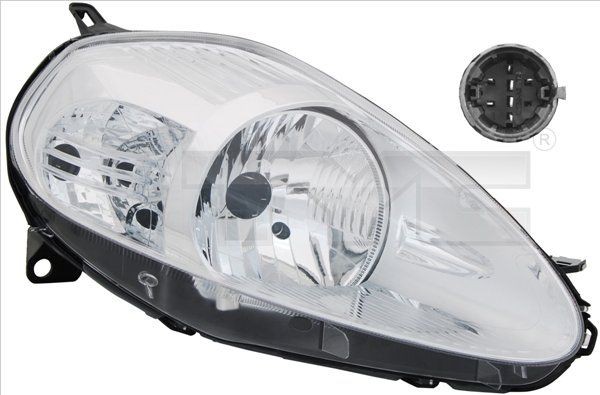 TYC 20-0849-25-2 Headlight Right, H4, for right-hand traffic, with electric motor